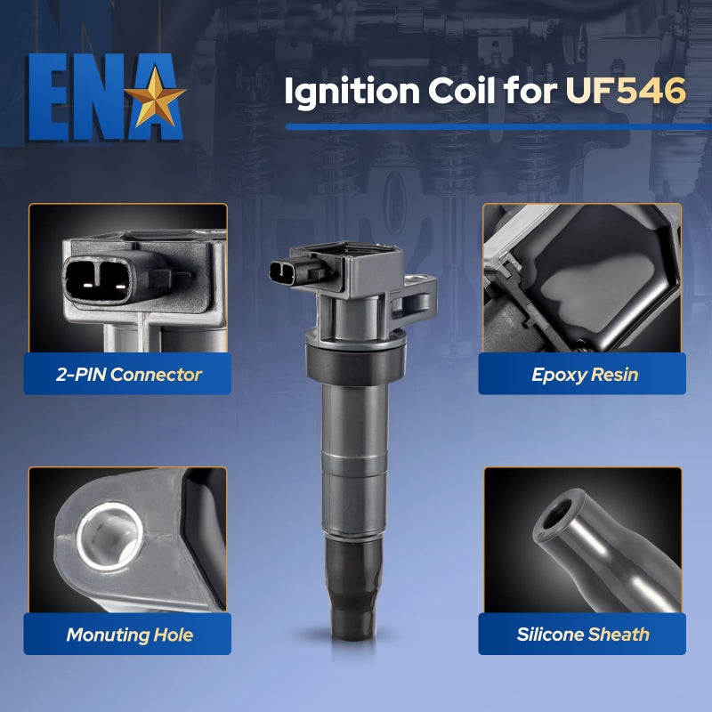 ENA Set of 6 Ignition Coil 3.3L 3.8L V6 Compatible with Hyundai Kia Genesis Azera Santa Fe Sonata Veracruz Sedona Sorento Cadenza Borrego Amanti Replace for 273013C000 UF546 C1544 GN10560 - Image 2